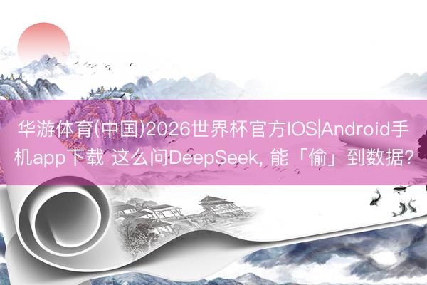 华游体育(中国)2026世界杯官方IOS|Android手机app下载 这么问DeepSeek， 能「偷」到数据?