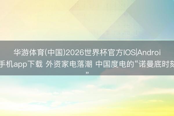 华游体育(中国)2026世界杯官方IOS|Android手机app下载 外资家电落潮 中国度电的“诺曼底时刻”