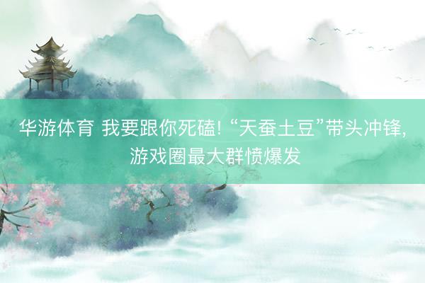 华游体育 我要跟你死磕! “天蚕土豆”带头冲锋， 游戏圈最大群愤爆发