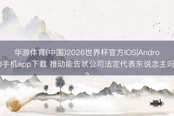 华游体育(中国)2026世界杯官方IOS|Android手机app下载 推动能告状公司法定代表东说念主吗?
