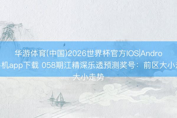 华游体育(中国)2026世界杯官方IOS|Android手机app下载 058期江精深乐透预测奖号：前区大小走势