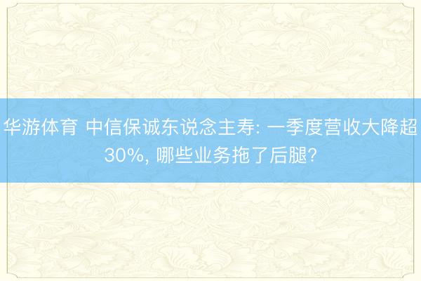 华游体育 中信保诚东说念主寿: 一季度营收大降超30%， 哪些业务拖了后腿?