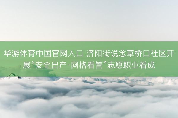 华游体育中国官网入口 济阳街说念草桥口社区开展“安全出产·网格看管”志愿职业看成